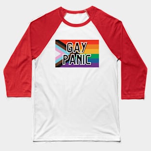 "GAY PANIC" Pride Flag LGBTQ+ Block Letter Baseball T-Shirt